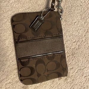 Brown Coach wristlet